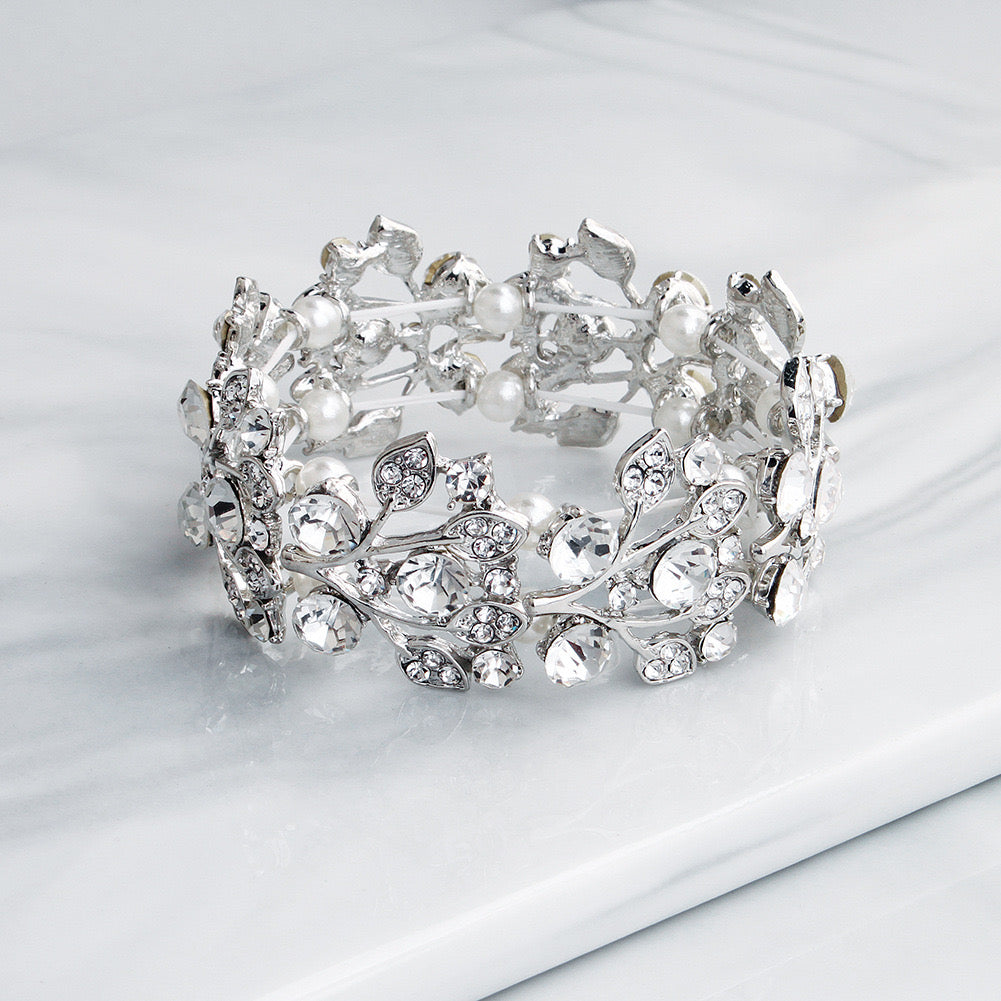Diamond Leaves Statement Bracelet