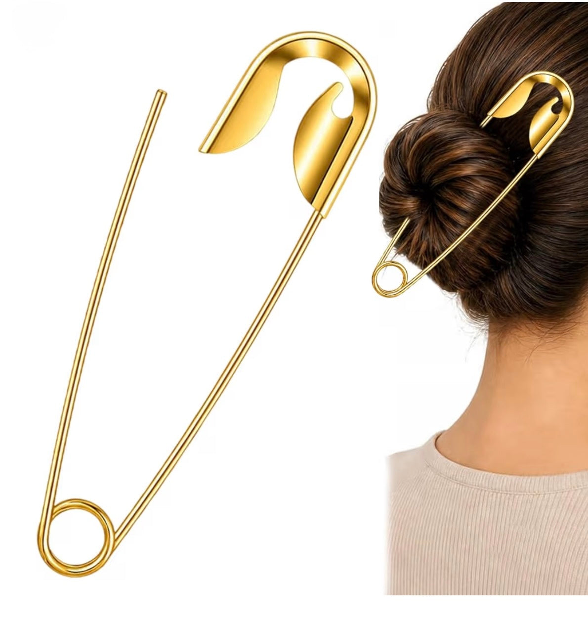 Viral Safety Pin Bun Clip
