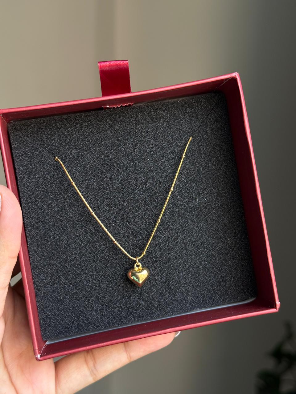 Golden Heart Pendant Necklace