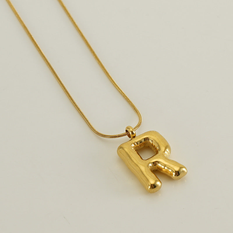 Gold Bubble Letter Pendant