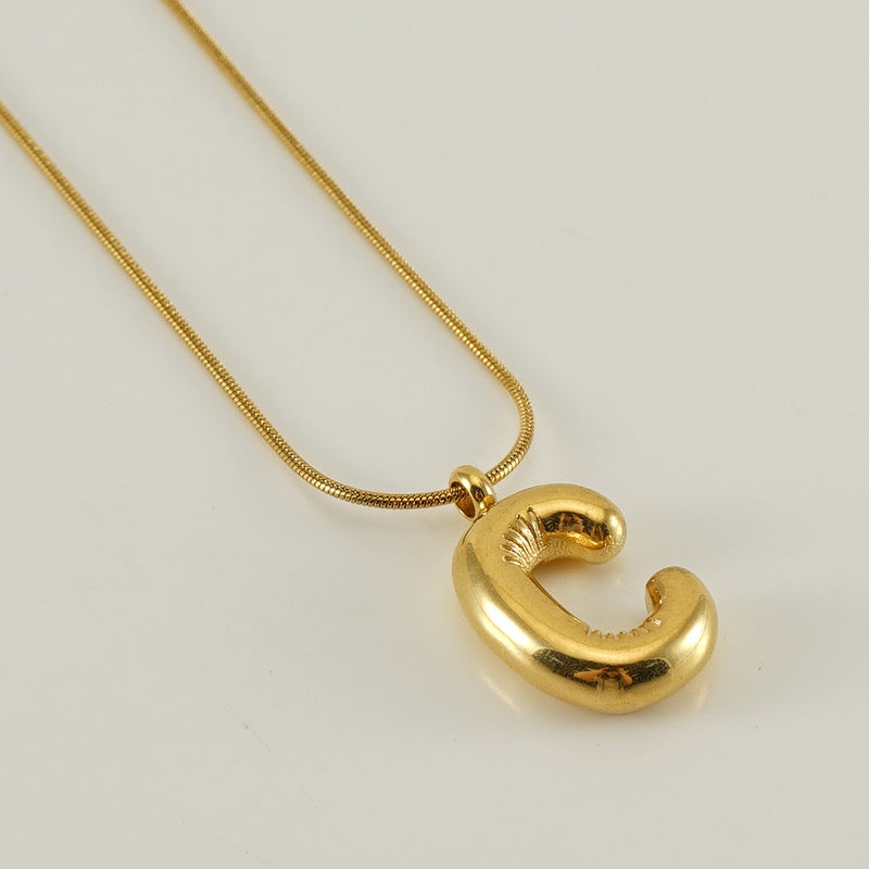 Gold Bubble Letter Pendant