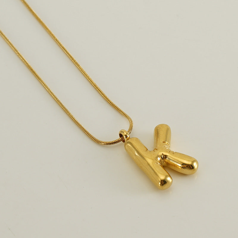 Gold Bubble Letter Pendant
