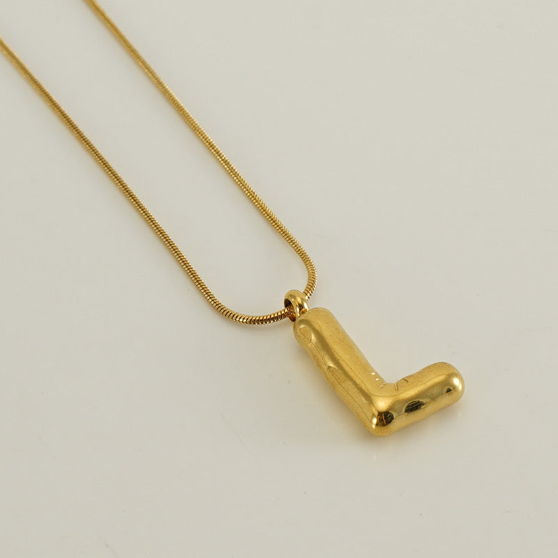 Gold Bubble Letter Pendant