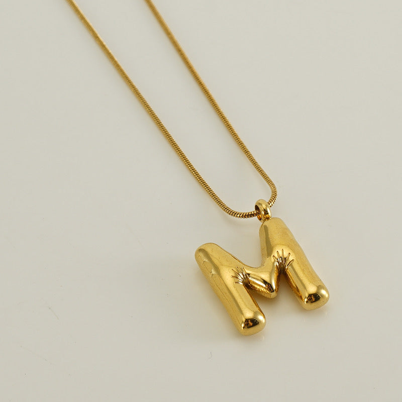Gold Bubble Letter Pendant