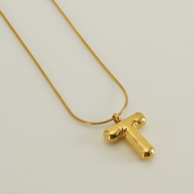 Gold Bubble Letter Pendant