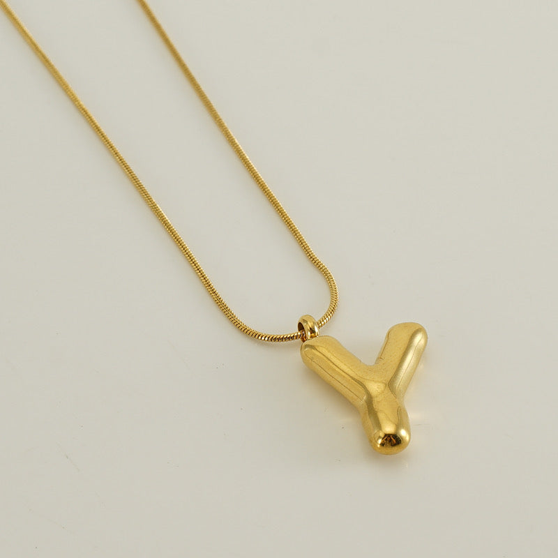 Gold Bubble Letter Pendant