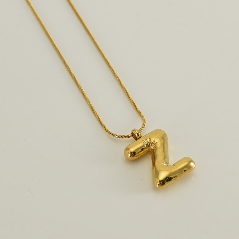 Gold Bubble Letter Pendant