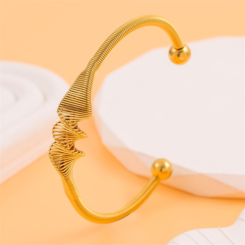 Golden Twisted Wire Cuff