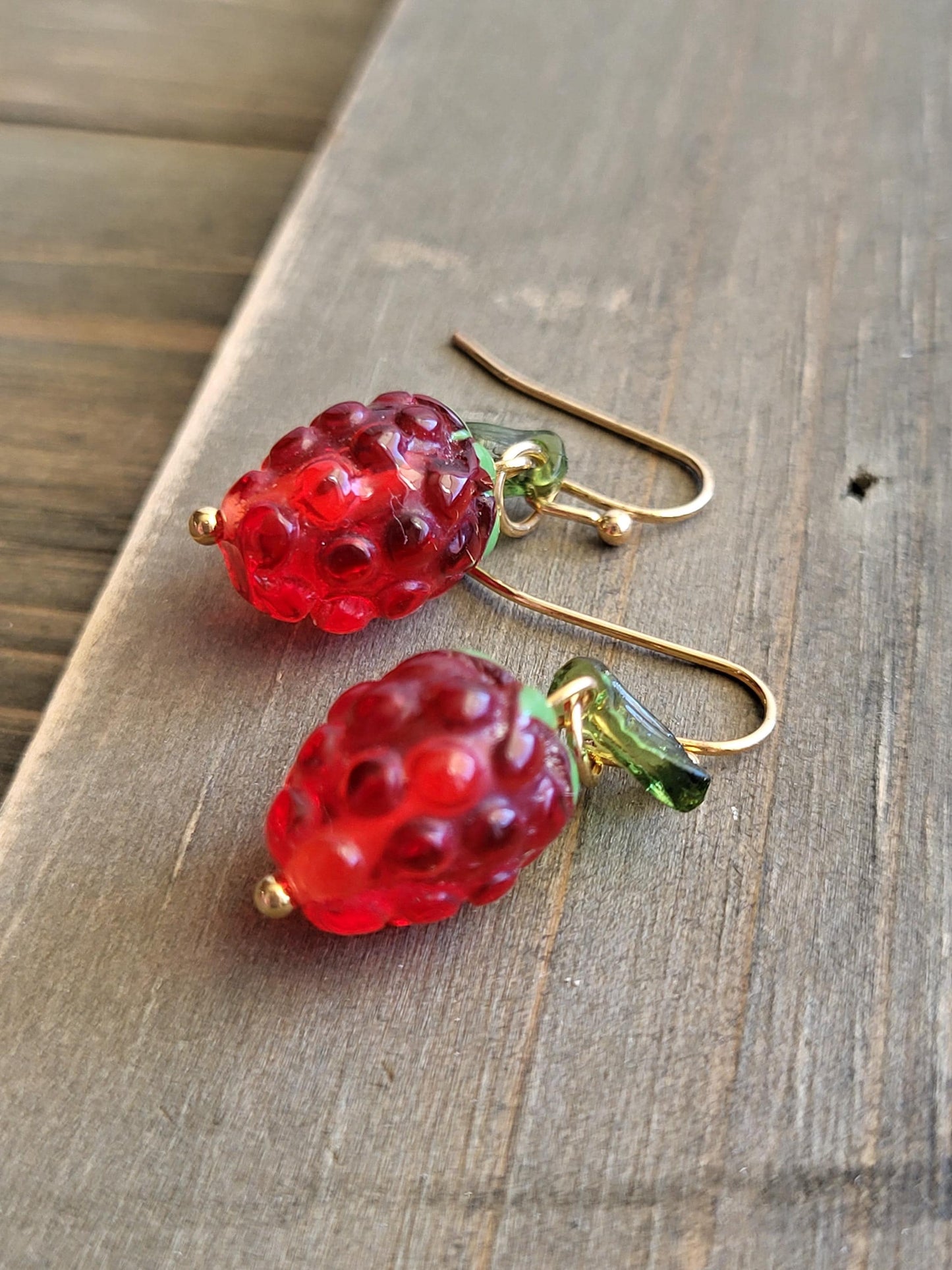 Red Berry Drop Earrings