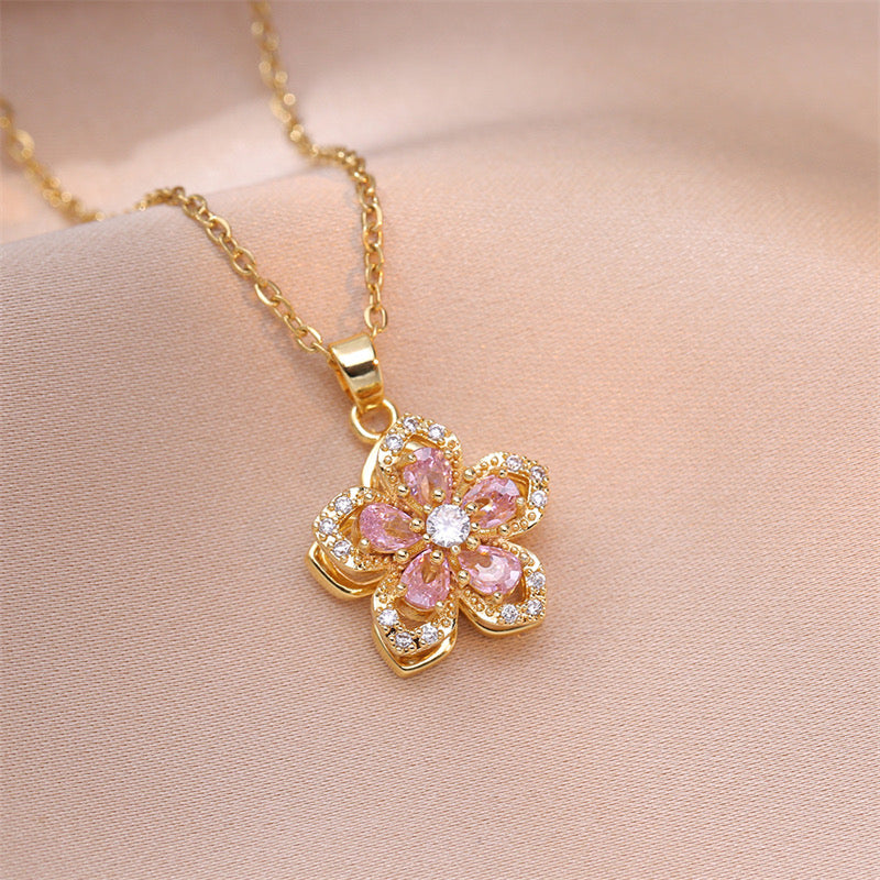 Demure Flower Pendant Necklace