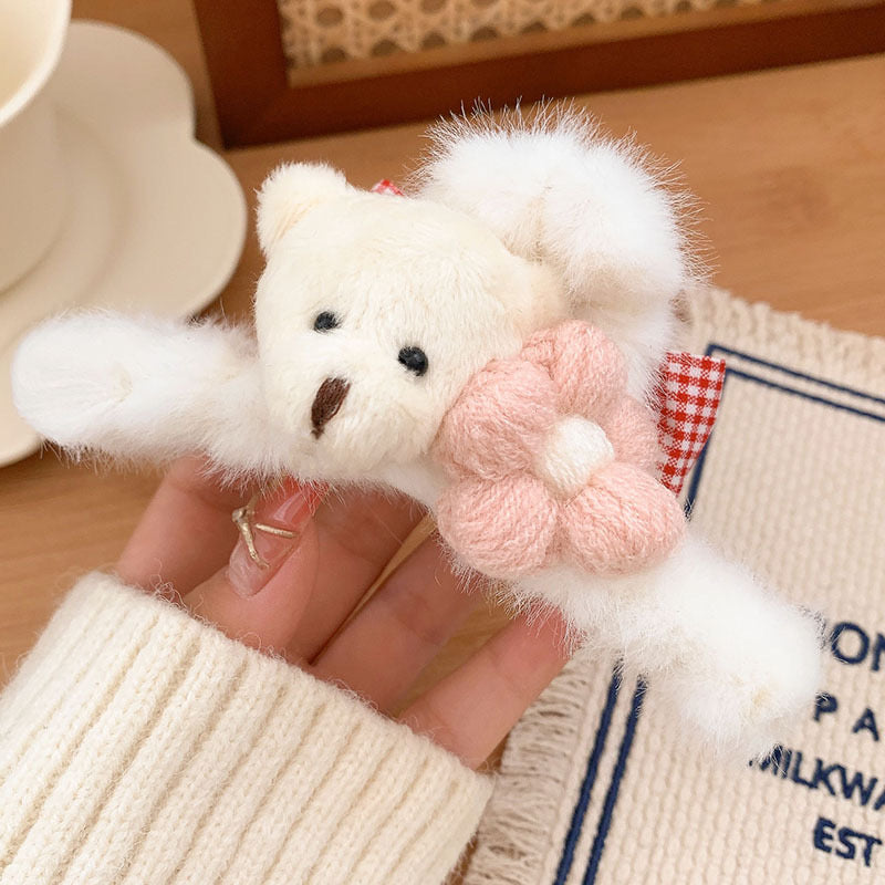 Plush Animal Hair Claw Clips