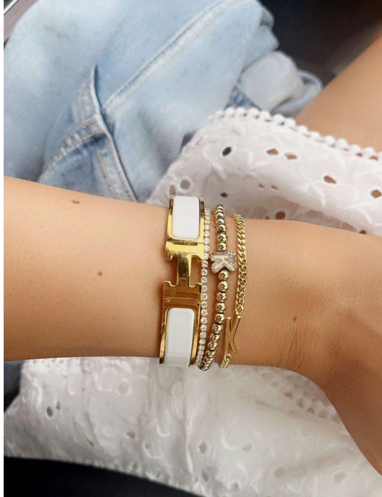 Classic H White Bracelet