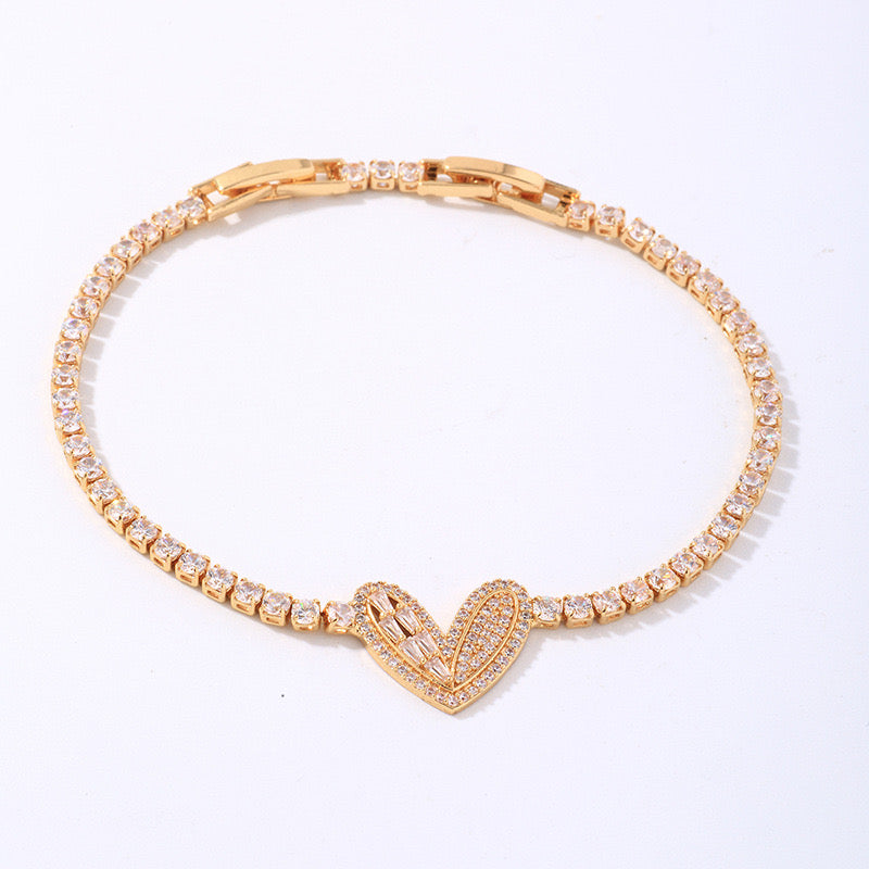 Tennis Heart Bracelet