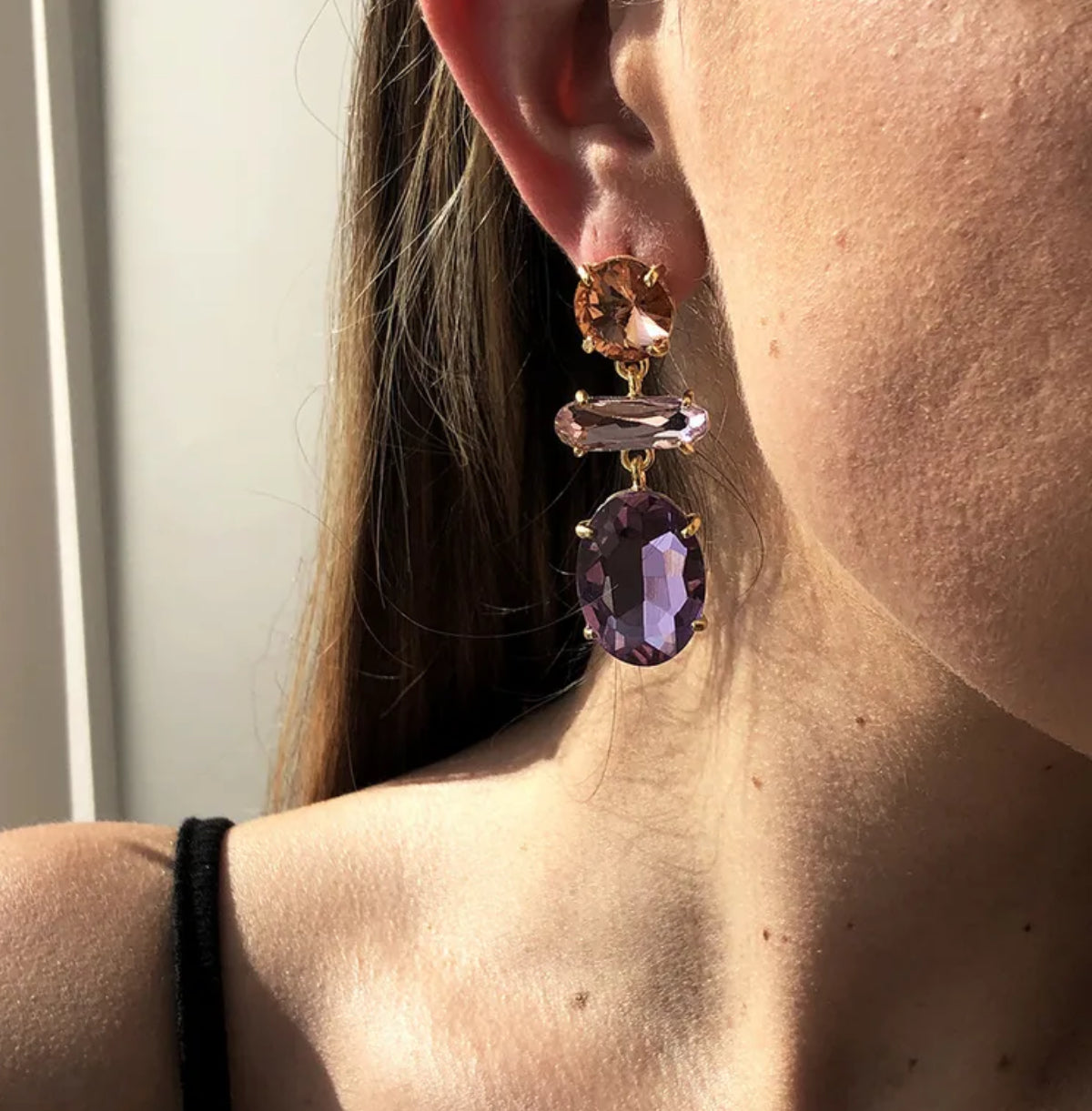Luxe Gem Stone Statement Earrings