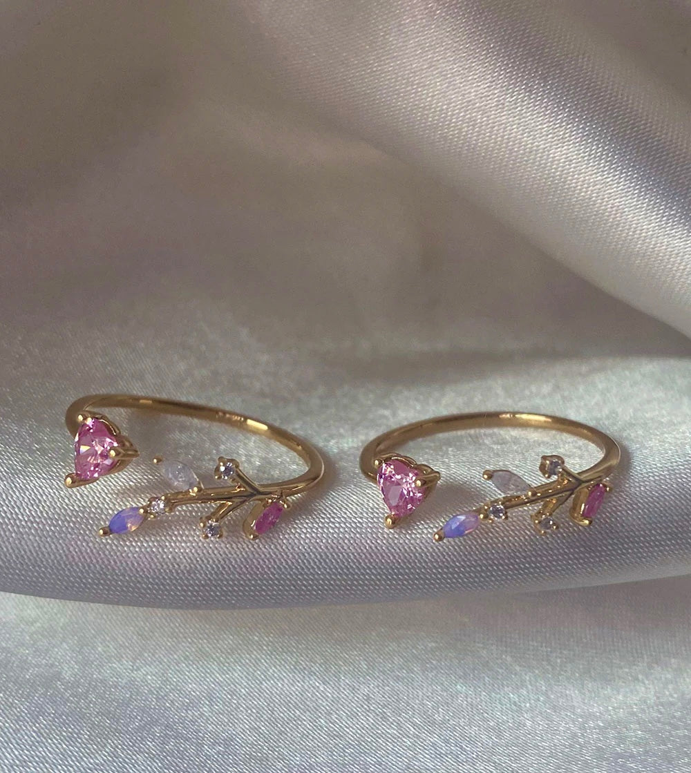 Demure Pink Heart Ring