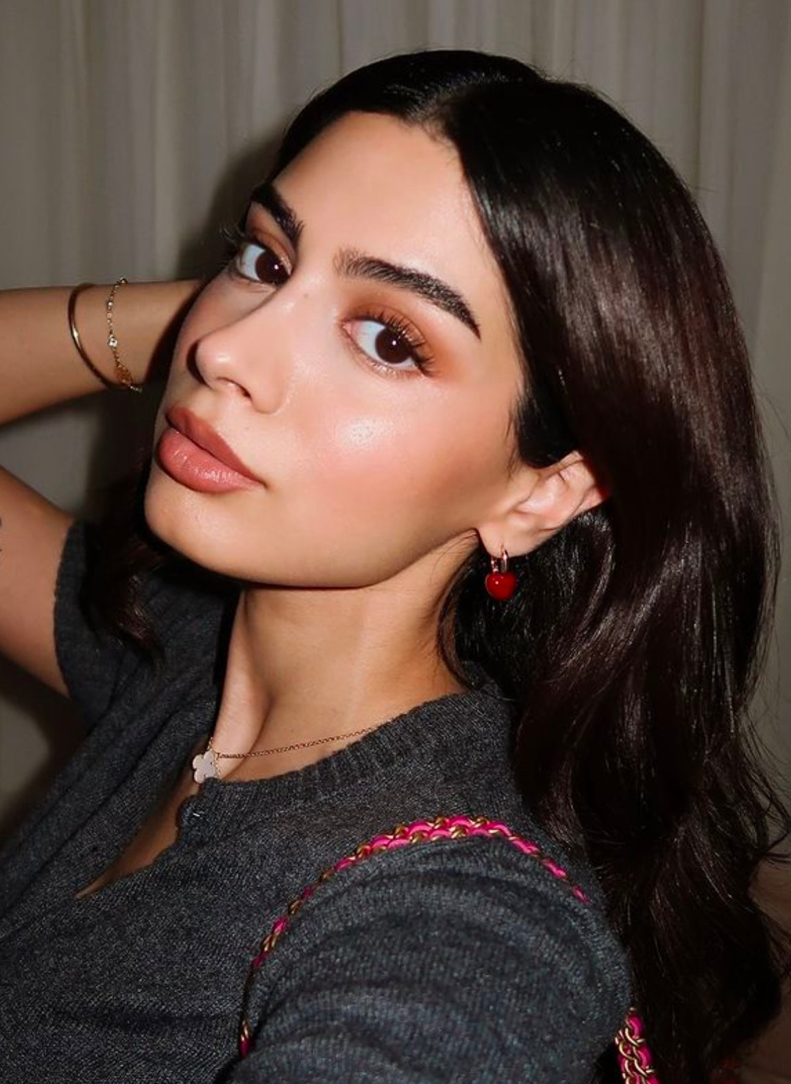 Scarlet Heart Drop Earrings