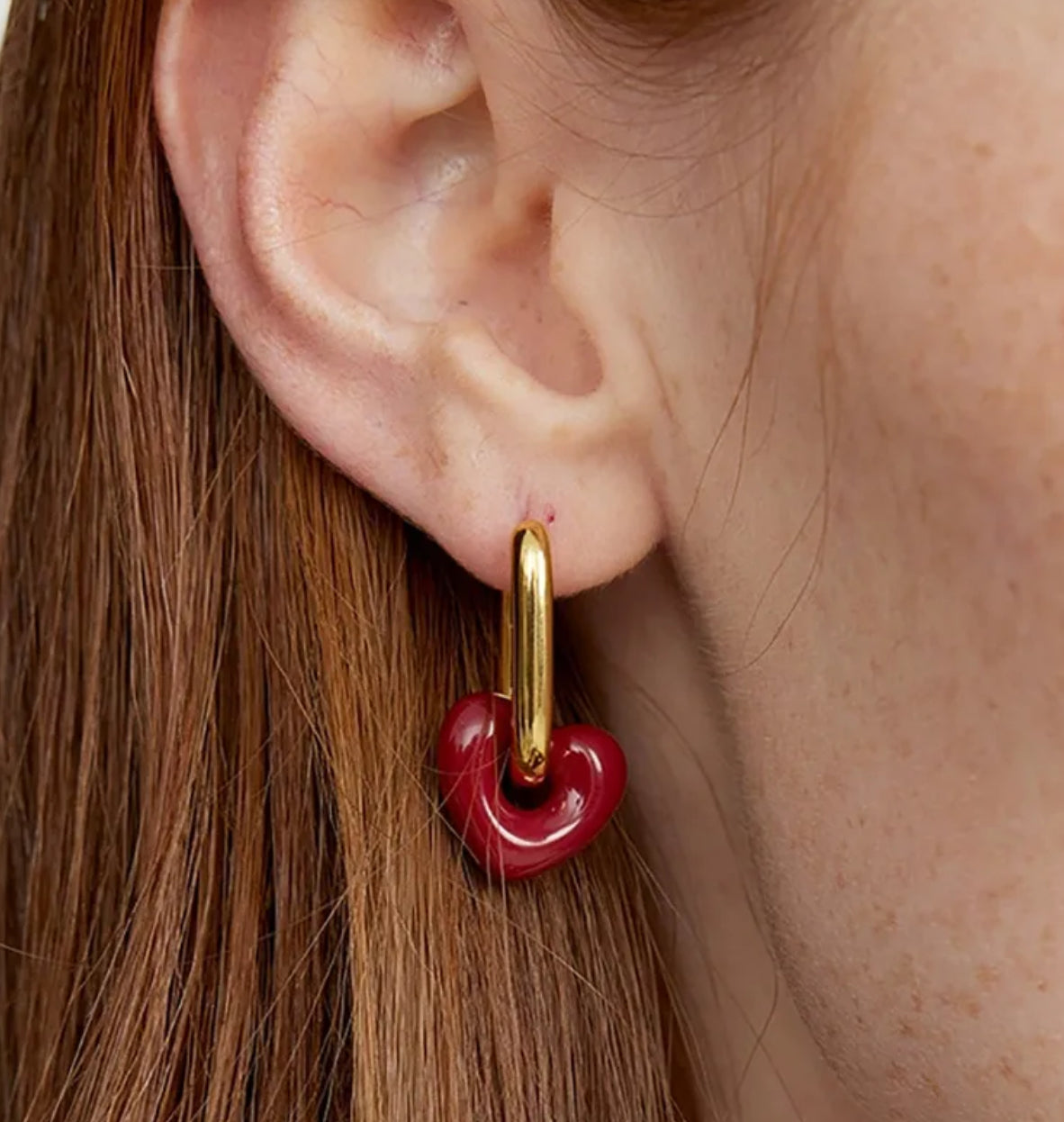 Scarlet Heart Drop Earrings