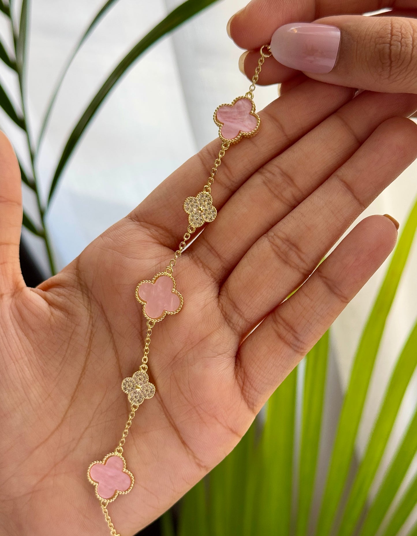 Blush Pink and Cream White Bracelet