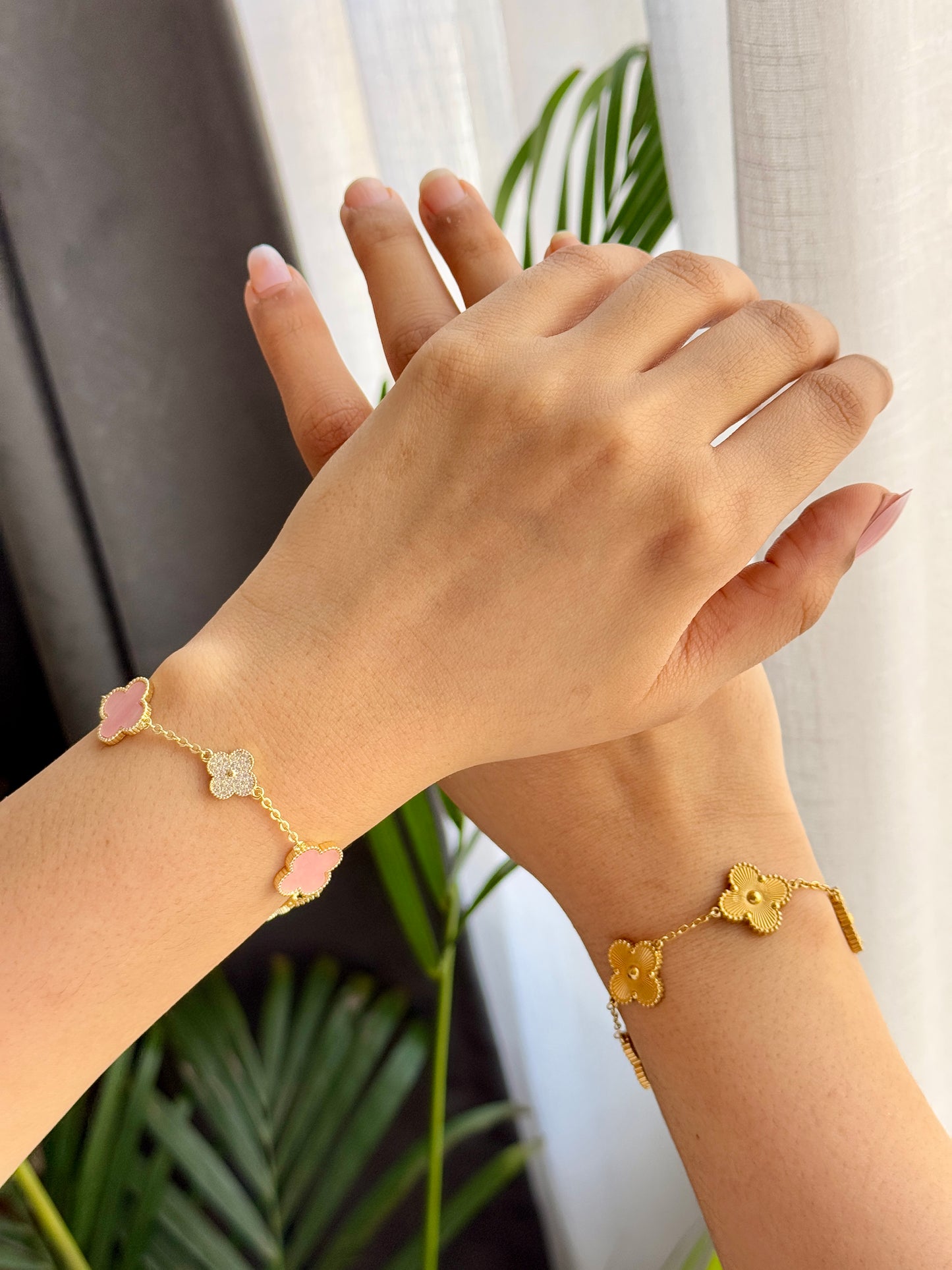 Blush Pink and Cream White Bracelet