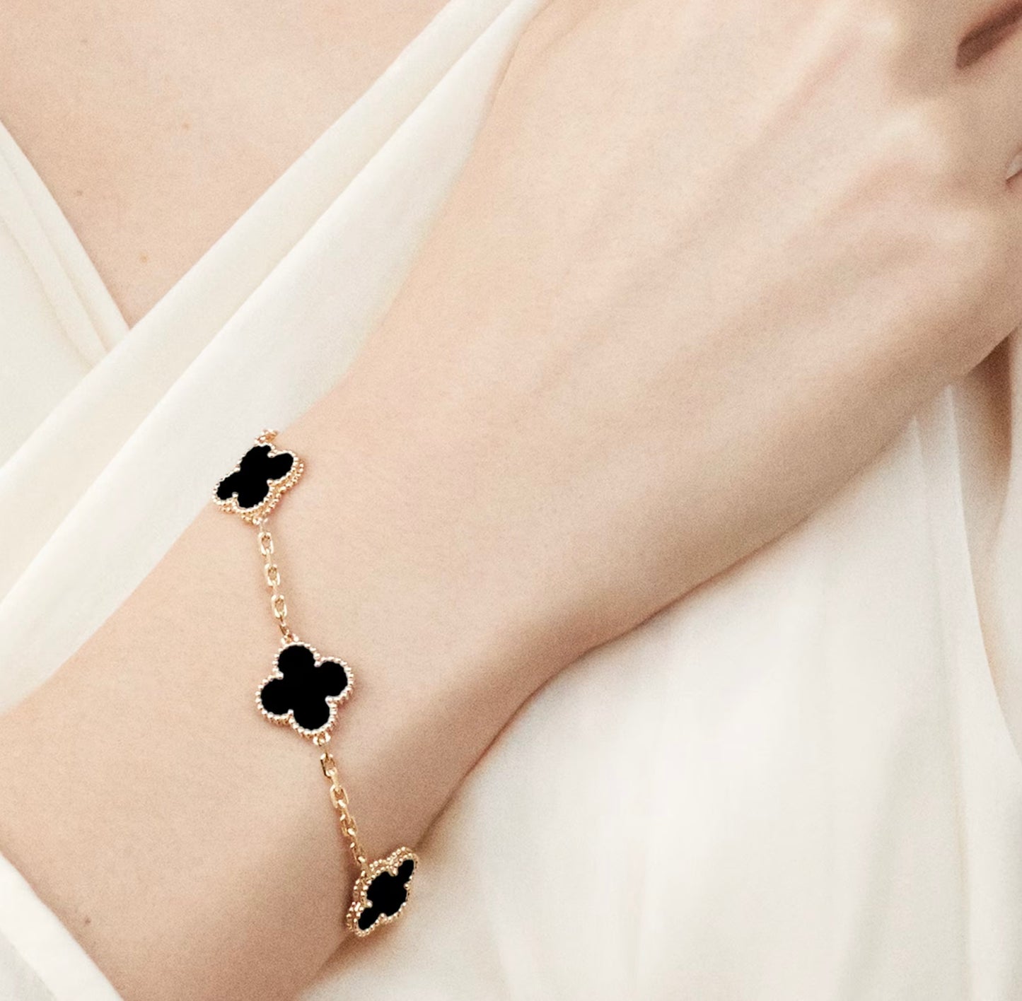 18K Gold Plated Clover Bracelet