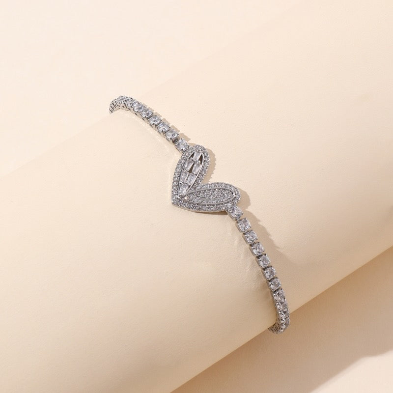 Heart Tennis Bracelet