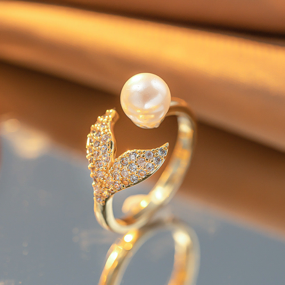 Dolphin Pearl Ring