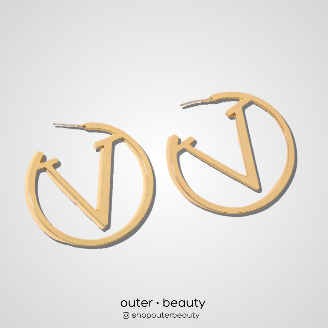Luxe V Gold Hoops