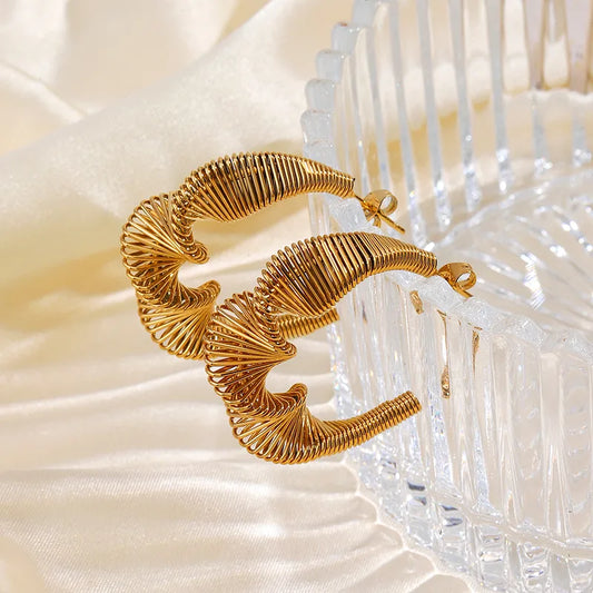Wired Gold Hoop Earrings