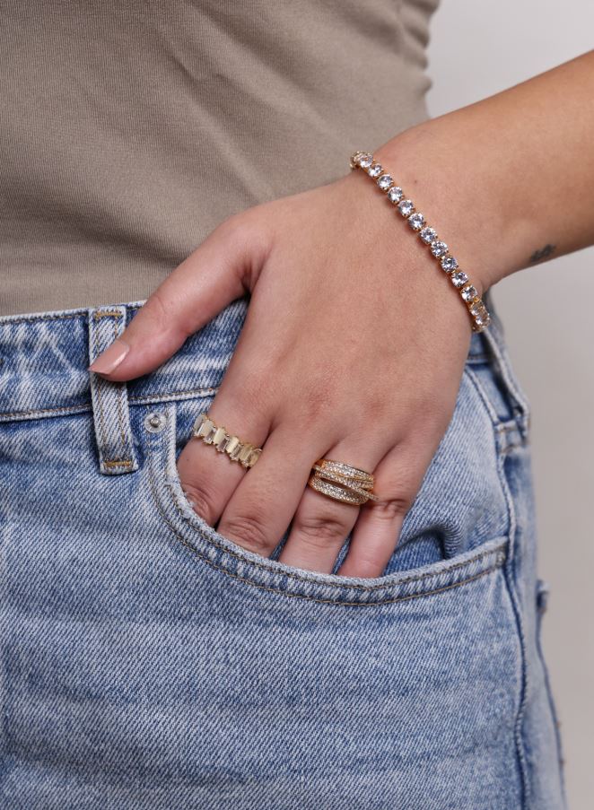 Classic Copper Pleated Tennis Bracelet