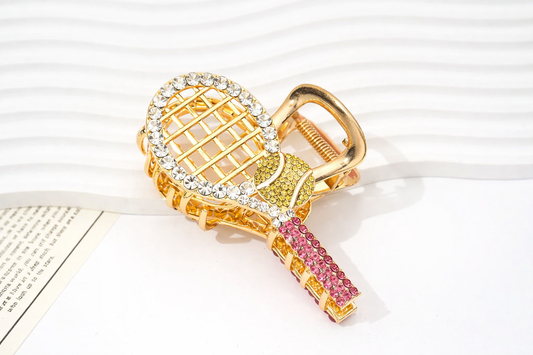 Crystal Paddle Racket Hair Claw Clip