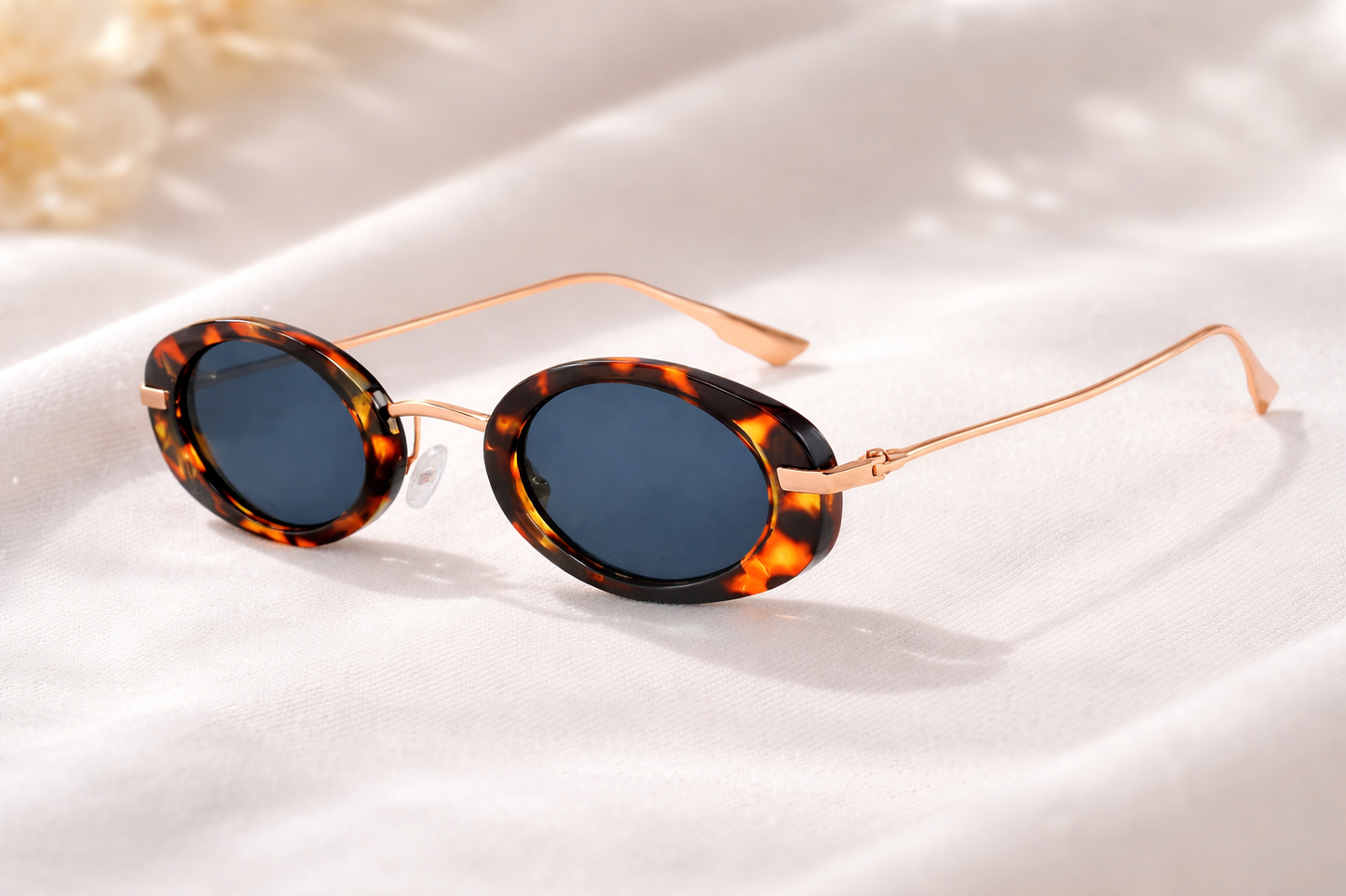 Retro Oval Tortoiseshell Sunglasses