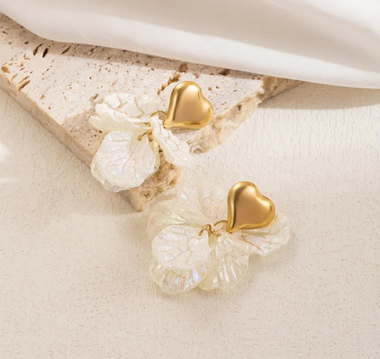 Gold Heart and White Leaves