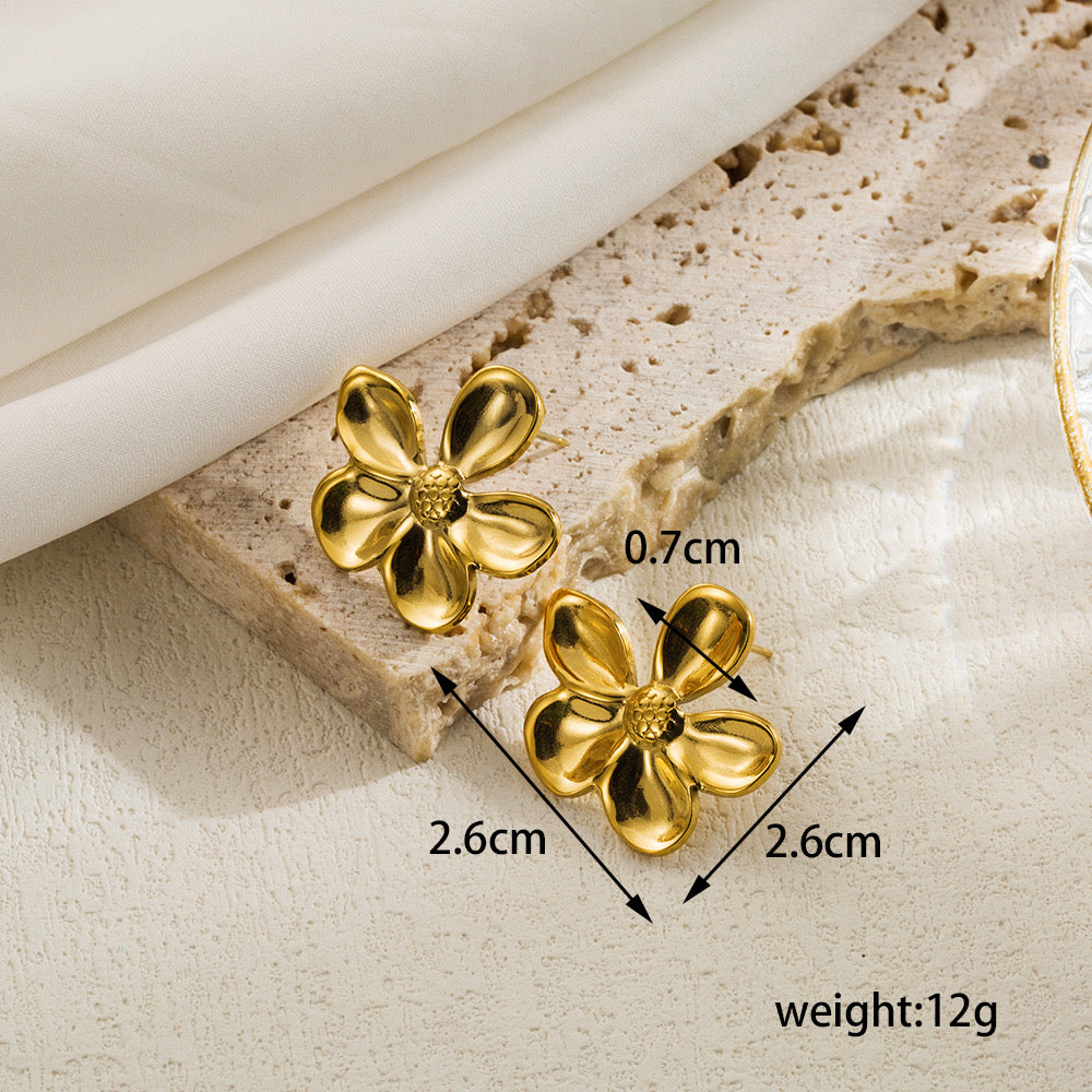 Gold Flower Studs