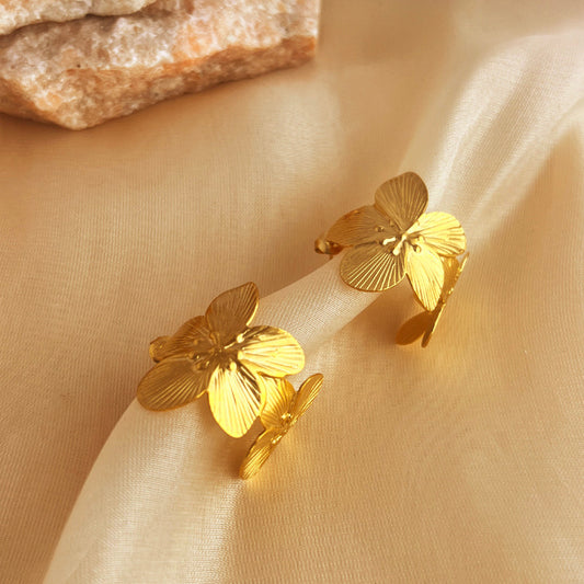 Golden Daisy Hoops