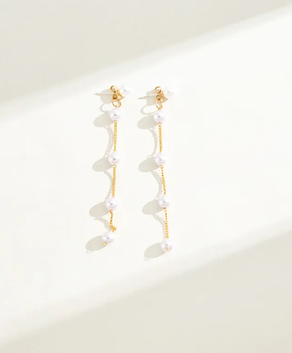 Long Pearl Earrings