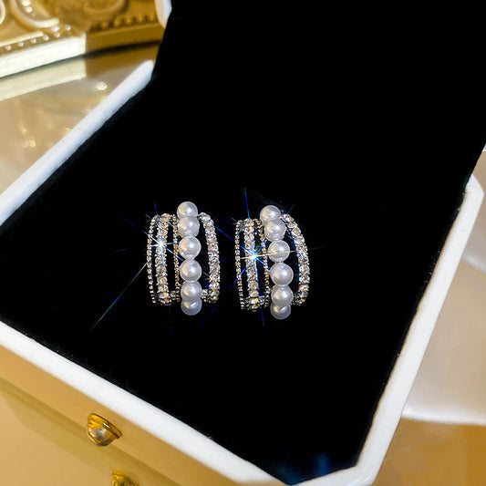 5 layer Pearl Earings