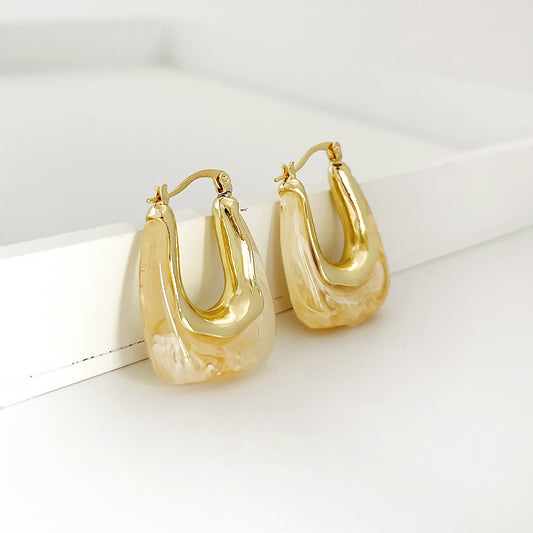 Acrylic Korean Beige Hoops