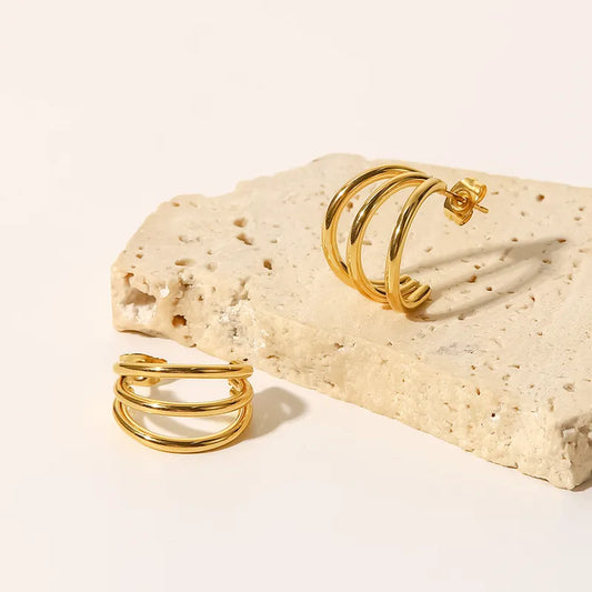 Aurora Triple Hoop Earrings