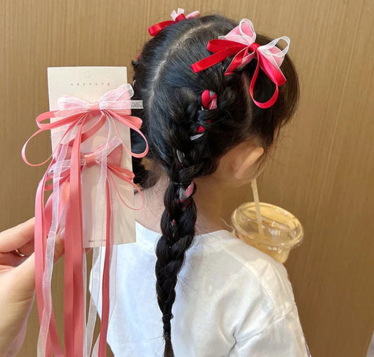 Multi Layer Set Of 2 Bows ( Red & Pink)