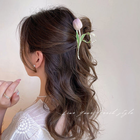 Purple Tulip Hair Claw