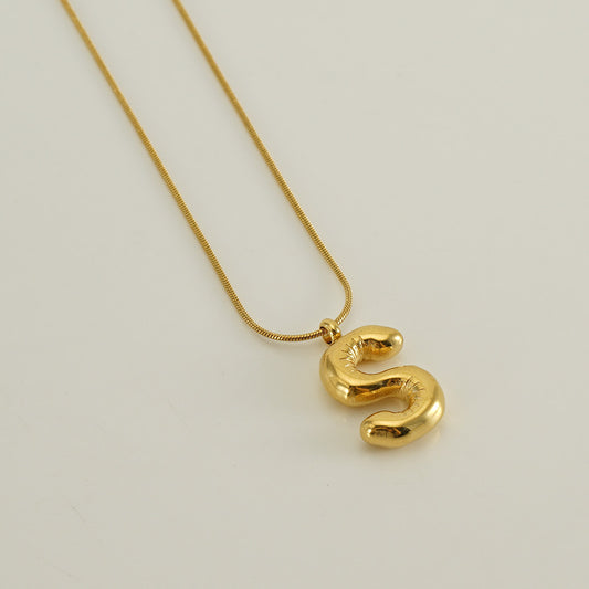 Gold Bubble Letter Pendant