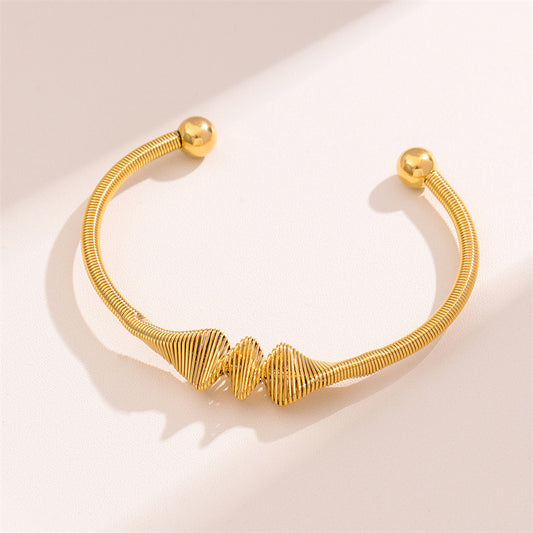 Golden Twisted Wire Cuff