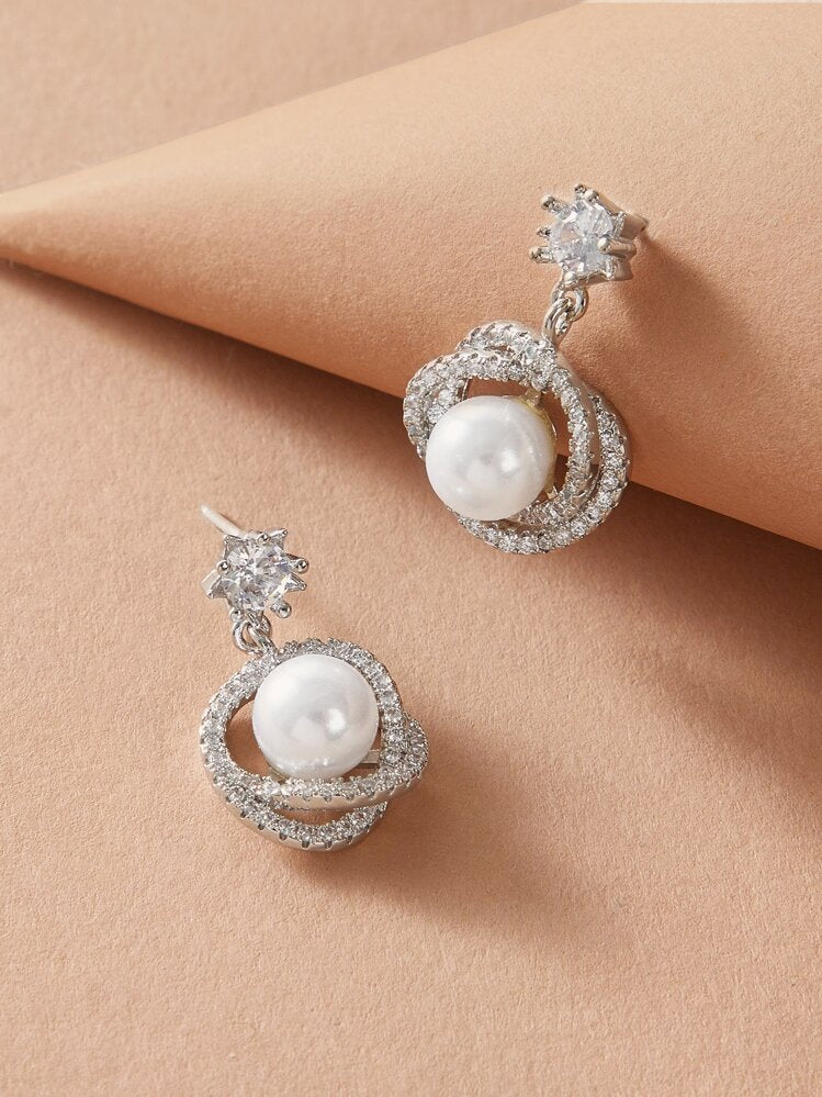 Celestial Pearl Orbit Earrings