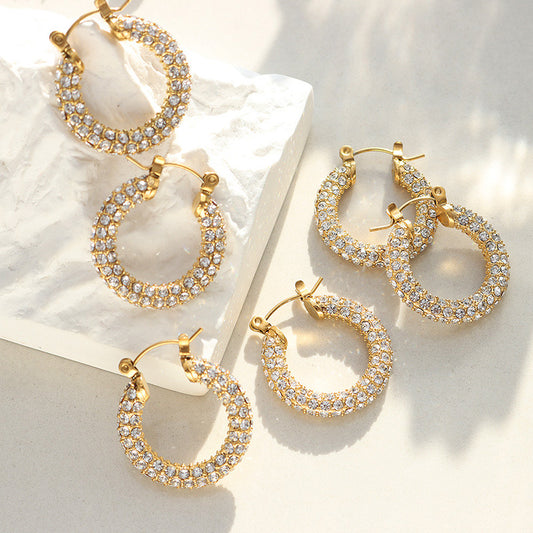 Luxe Pavé Hoop Earrings ✨