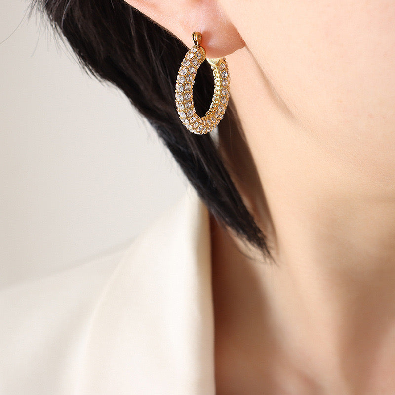 Luxe Pavé Hoop Earrings ✨