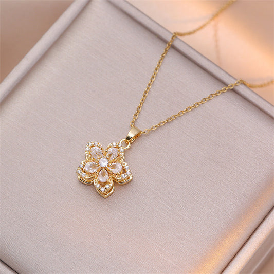 Demure Flower Pendant Necklace