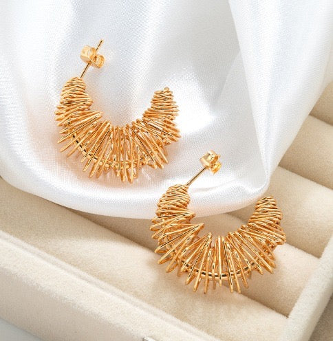 Gold Irregular Spring Earings