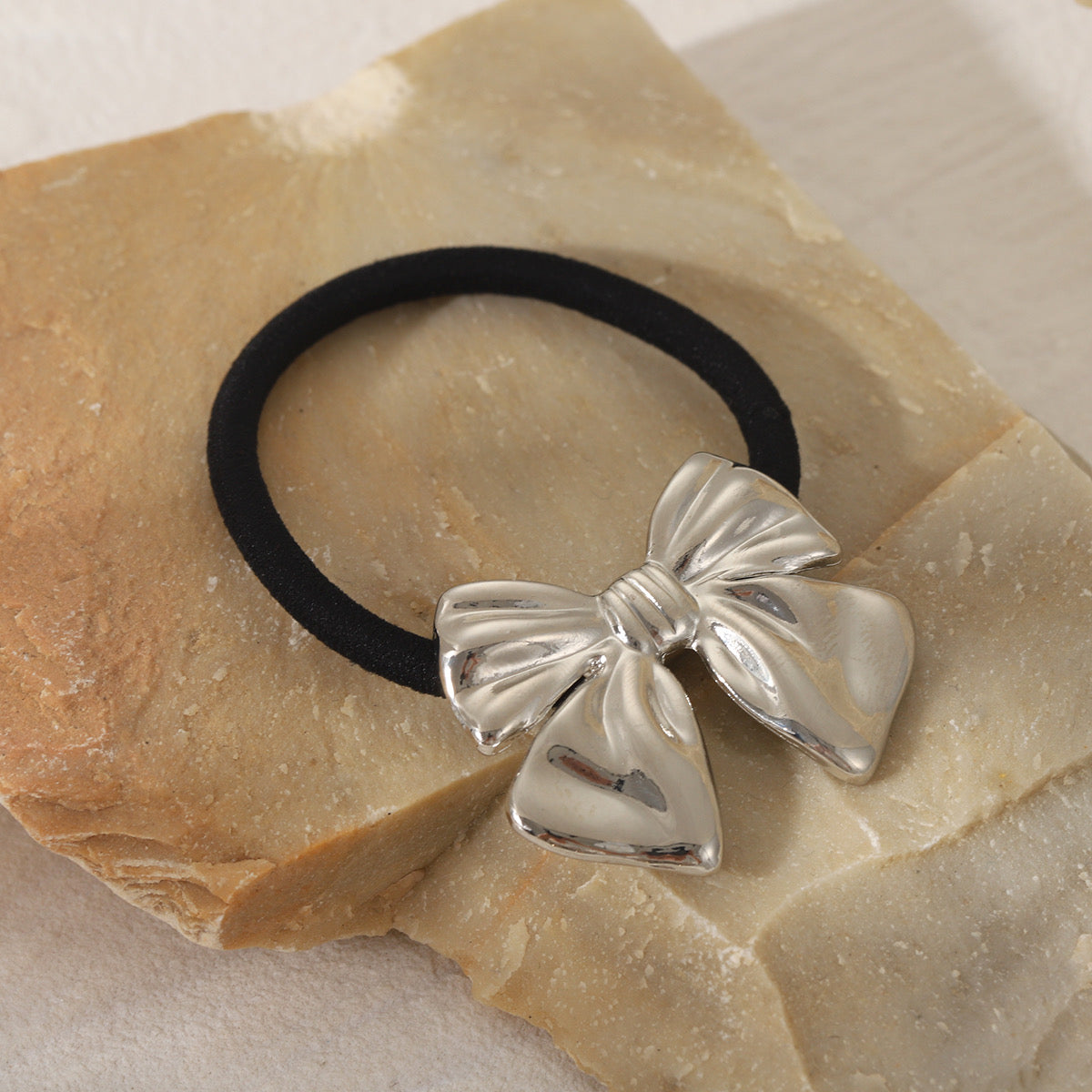 Golden Bow Charm Hair Tie