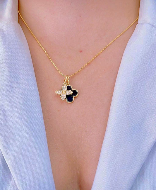 Midnight Clover Necklace