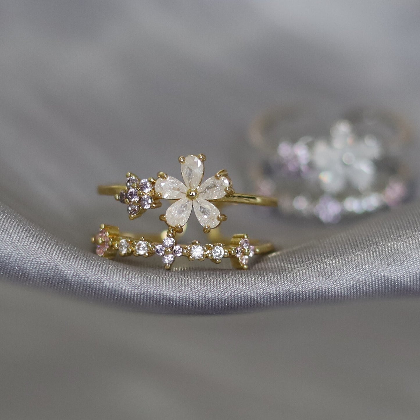 Demure Scarlet Rings